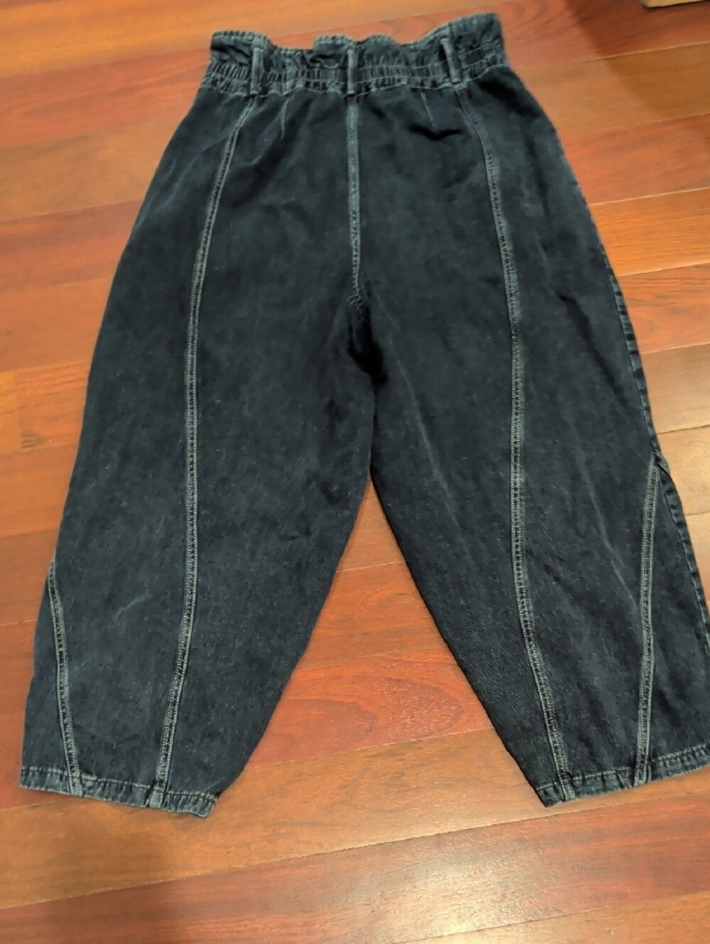We The Free Dark Wash High Waist Barrel Balloon Harem Jeans - Picture 3 of 16